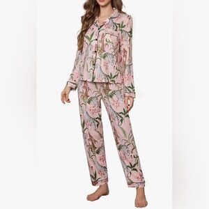 🆕 Pink Pajama Set with Zebra Print 🐾🦓💛🐅💖